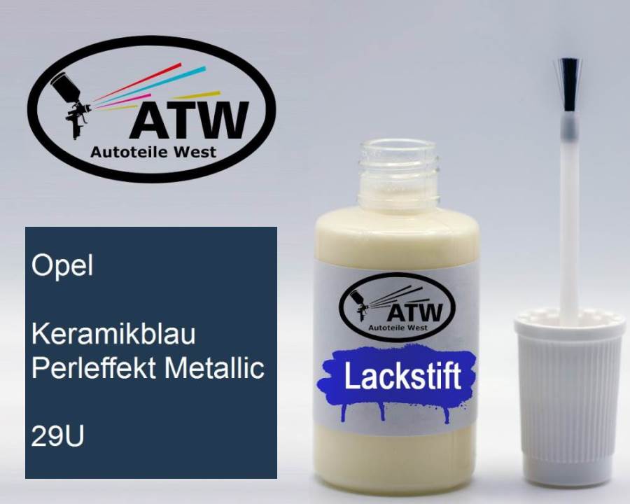 Opel, Keramikblau Perleffekt Metallic, 29U: 20ml Lackstift, von ATW Autoteile West.